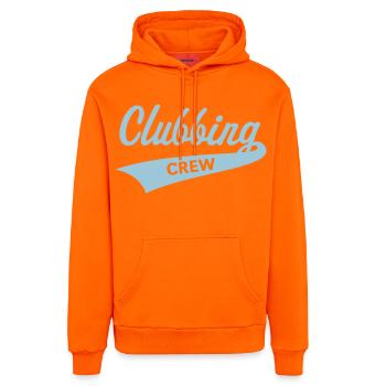 Clubbing crew (Fête / Célébrations / Danse / Bleu ciel) - Sweat à capuche bio décontracté fabriqué en UE - SUNSET ORANGE - Devant