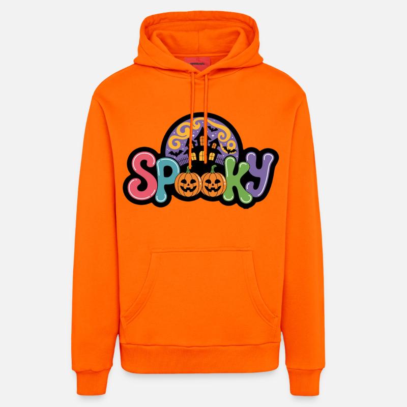 Nuit hantée Halloween citrouille magie - Sweat à capuche bio décontracté fabriqué en UE - SUNSET ORANGE