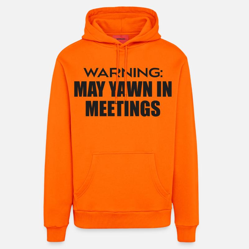 Attention Risque De Bâillement En Réunion - Sweat à capuche bio décontracté fabriqué en UE - SUNSET ORANGE