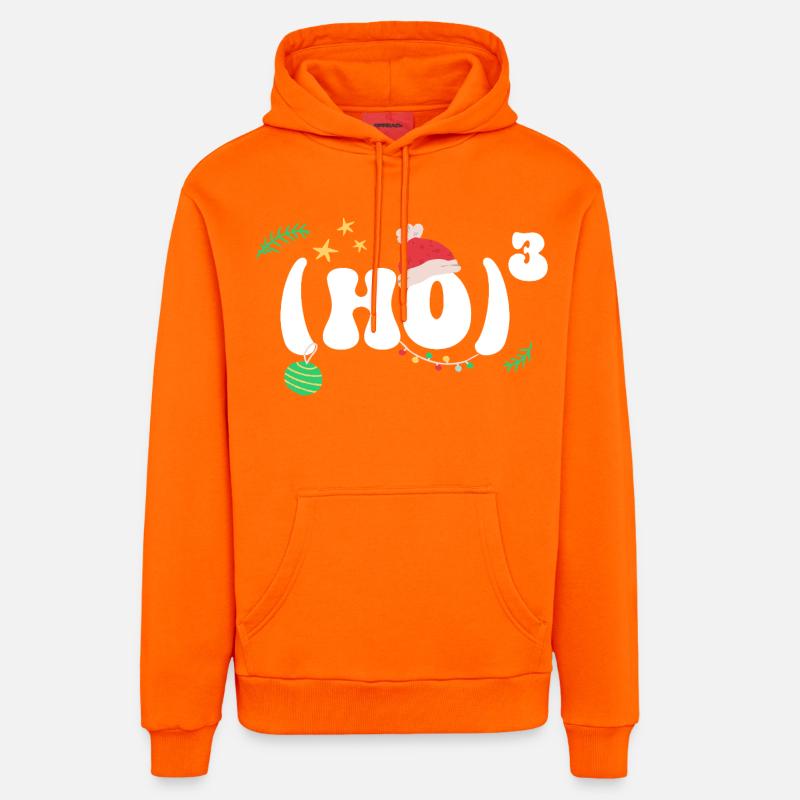 (HO)3 - Hohoho - Mathématiques de Noël - Sweat à capuche bio décontracté fabriqué en UE - SUNSET ORANGE