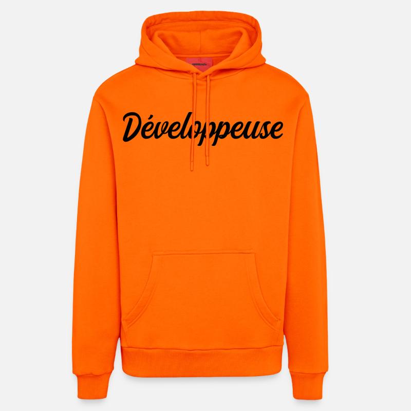 Développeuse Web Code Logiciel Application Tech - Sweat à capuche bio décontracté fabriqué en UE - SUNSET ORANGE