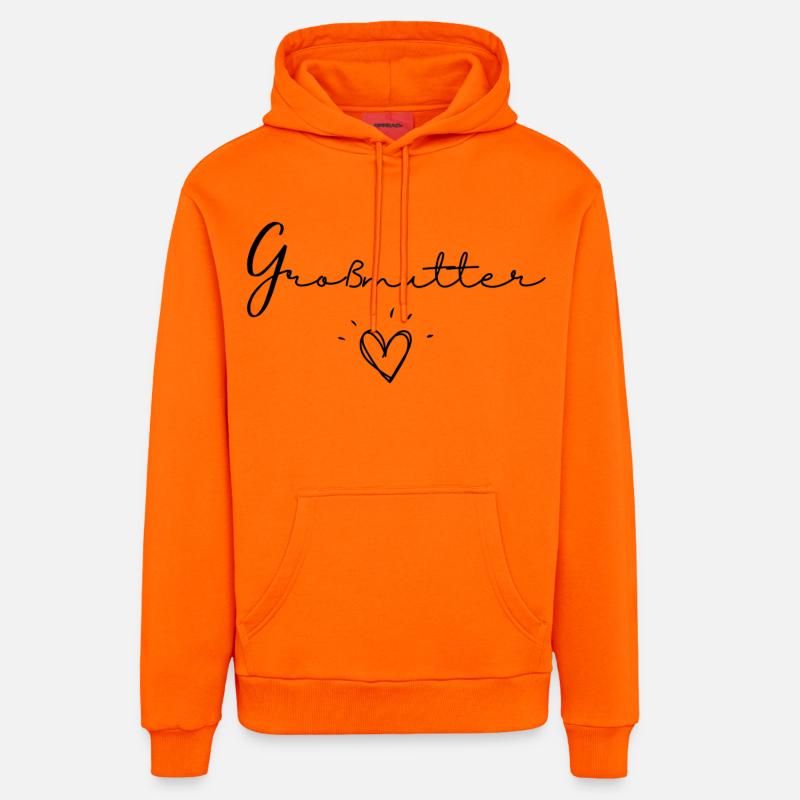 Großmutter - Sweat à capuche bio décontracté fabriqué en UE - SUNSET ORANGE