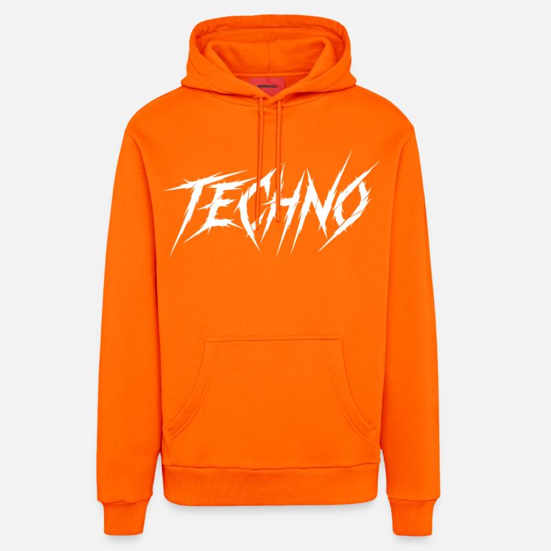Techno Griffe Brutale - Sweat à capuche bio décontracté fabriqué en UE - SUNSET ORANGE