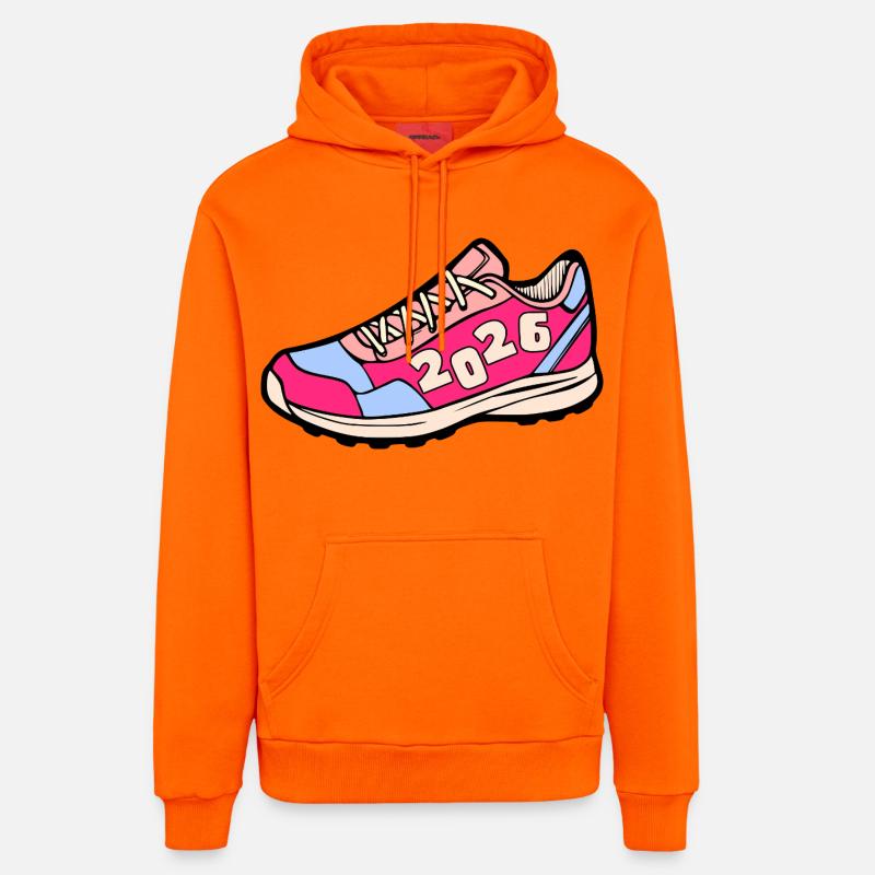 EN 2026 - Sweat à capuche bio décontracté fabriqué en UE - SUNSET ORANGE