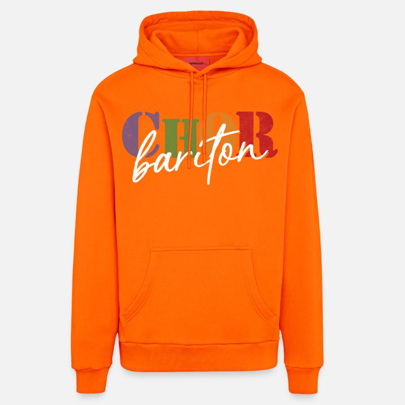 Baryton de chœur - Sweat à capuche bio décontracté fabriqué en UE - SUNSET ORANGE