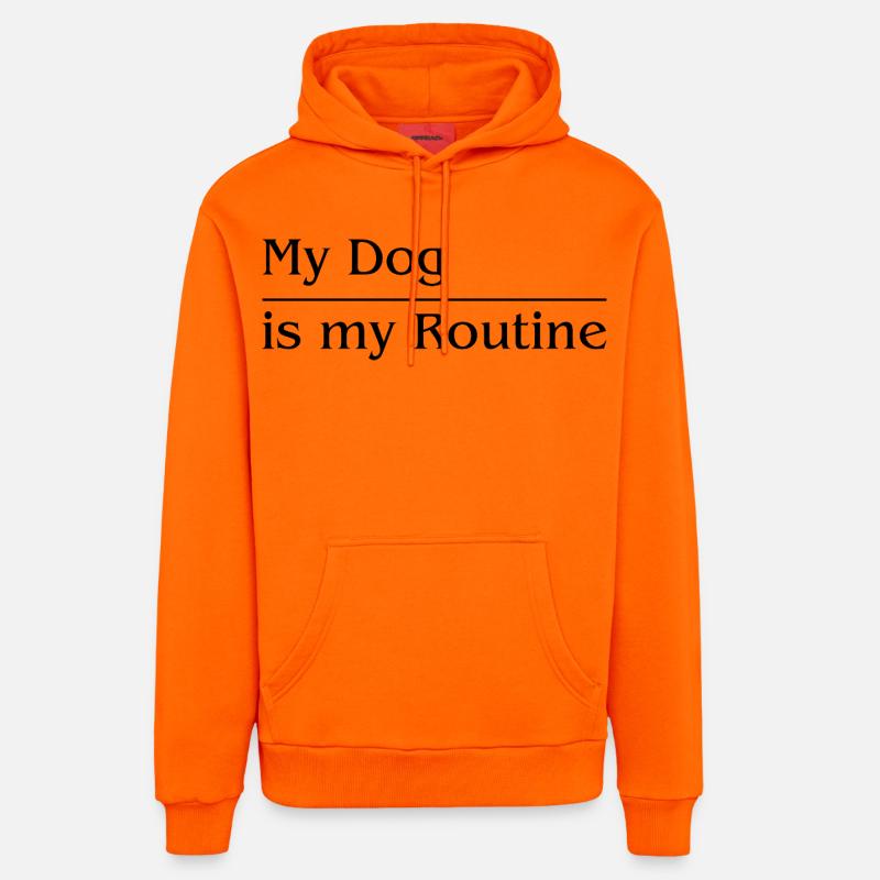 Mon chien est ma routine - Sweat à capuche bio décontracté fabriqué en UE - SUNSET ORANGE