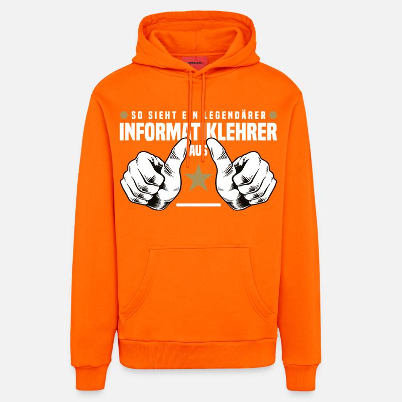 Professeur d’informatique - Sweat à capuche bio décontracté fabriqué en UE - SUNSET ORANGE