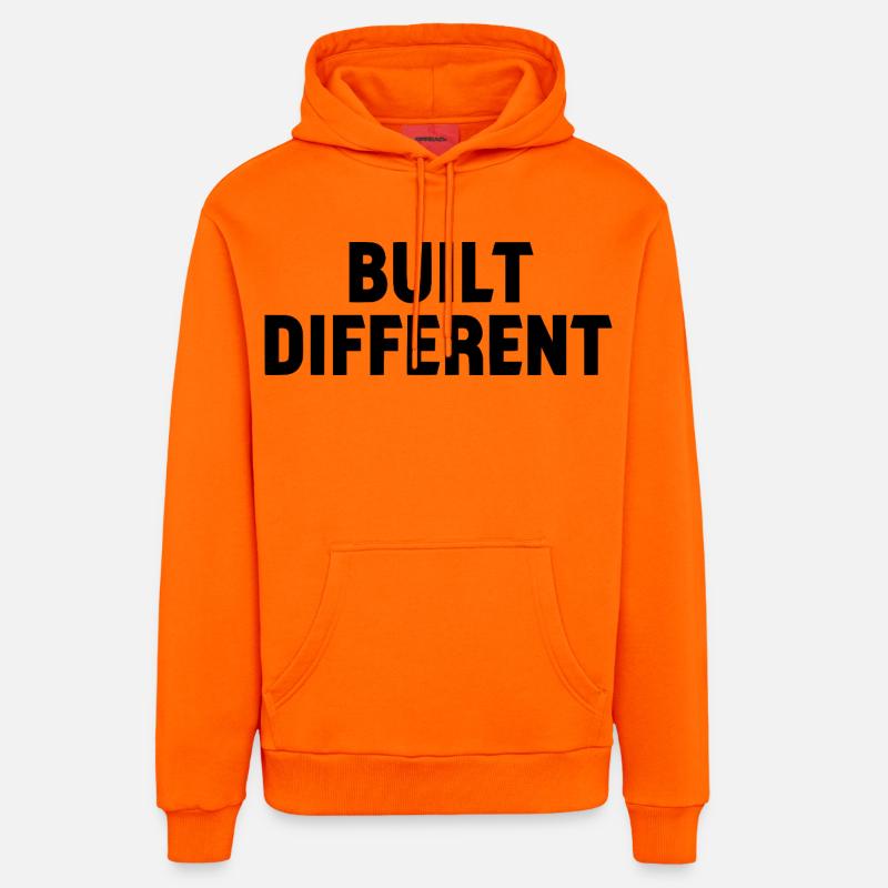Création de lettres à déclaration différentes - Sweat à capuche bio décontracté fabriqué en UE - SUNSET ORANGE