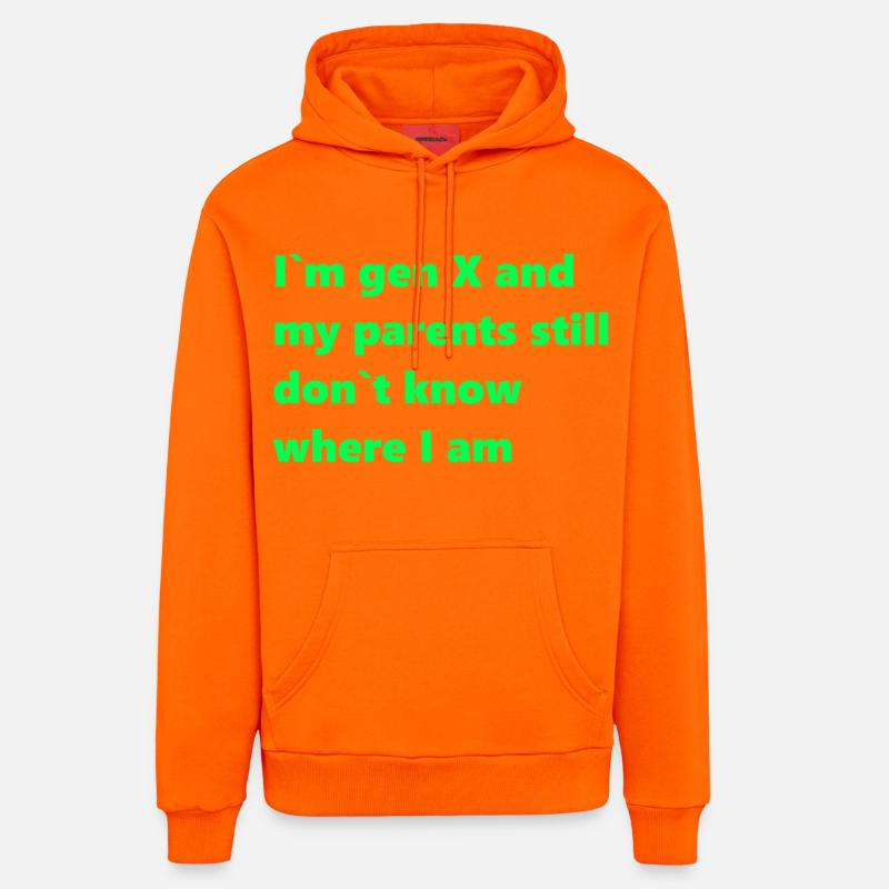 Génération X - Sweat à capuche bio décontracté fabriqué en UE - SUNSET ORANGE