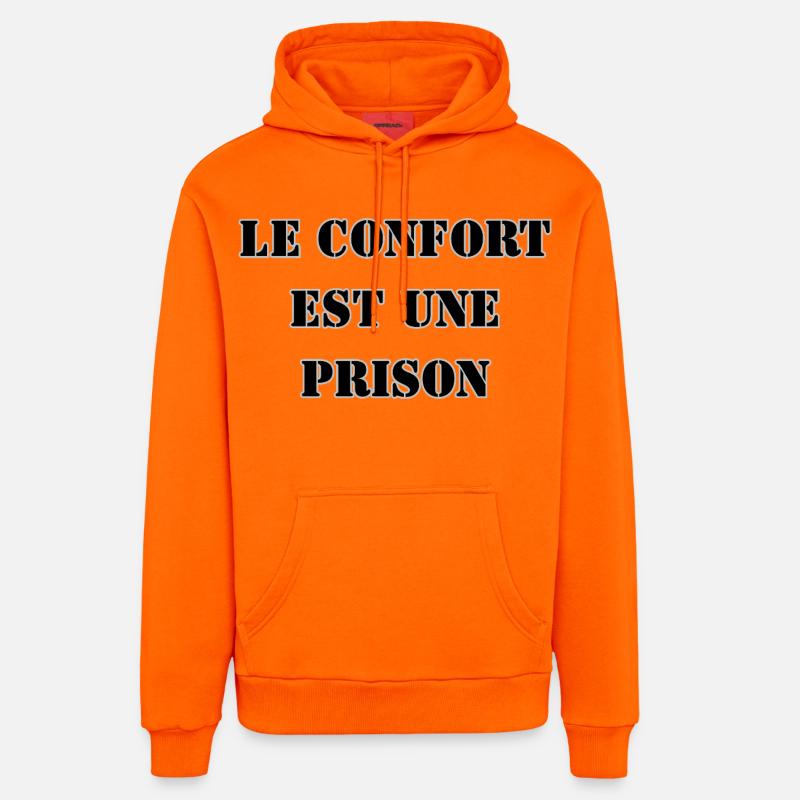 LE CONFORT EST UNE PRISON - Sweat à capuche bio décontracté fabriqué en UE - SUNSET ORANGE