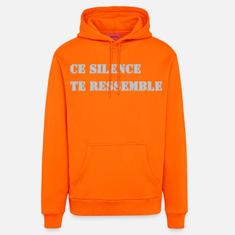 CE SILENCE TE RESSEMBLE - Sweat à capuche bio décontracté fabriqué en UE - SUNSET ORANGE