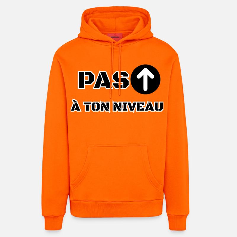 PAS À TON NIVEAU - Sweat à capuche bio décontracté fabriqué en UE - SUNSET ORANGE
