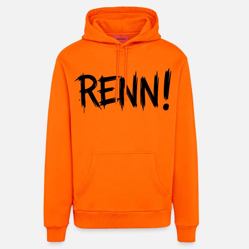 Courir! (Course, course, jogging, coureur) - Sweat à capuche bio décontracté fabriqué en UE - SUNSET ORANGE