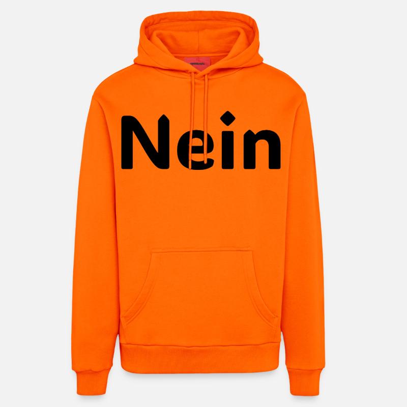 Nein – Lustiger Deutscher Statement Spruch - Sweat à capuche bio décontracté fabriqué en UE - SUNSET ORANGE
