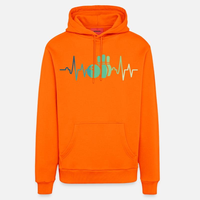 Bowling Battement de cœur Bowler - Sweat à capuche bio décontracté fabriqué en UE - SUNSET ORANGE