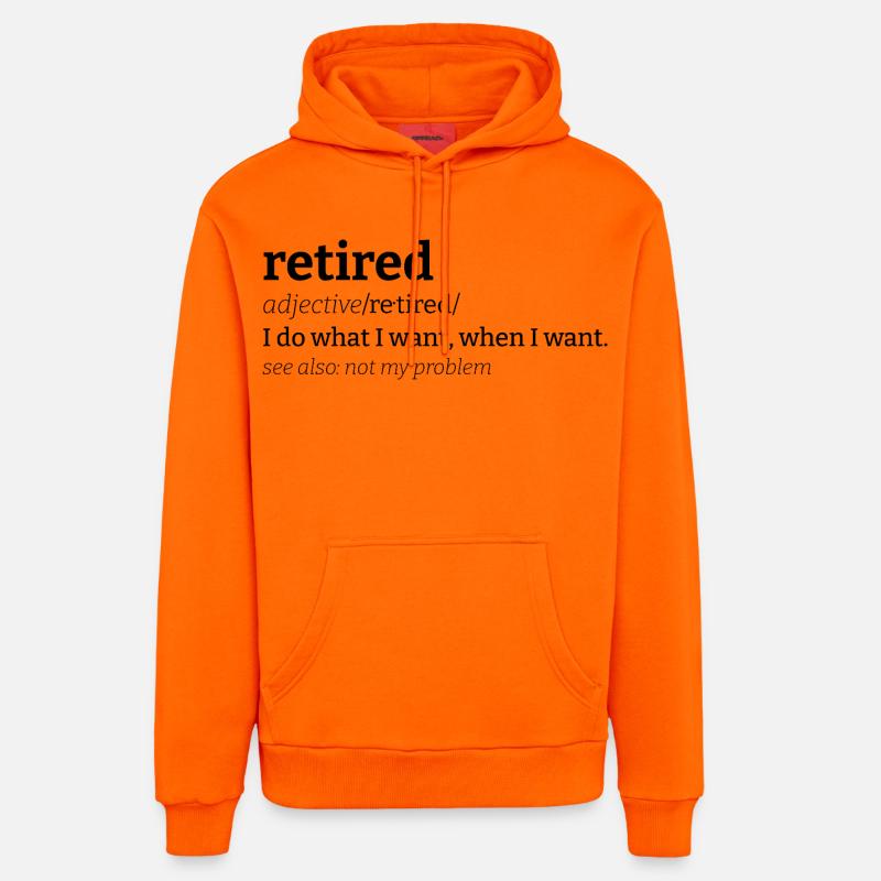 Retraité signifiant Retraité Définition Drôle - Sweat à capuche bio décontracté fabriqué en UE - SUNSET ORANGE