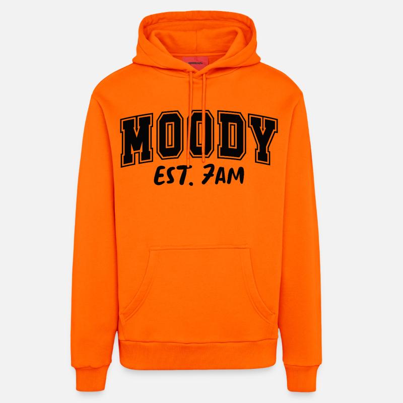 Moody Est. 7h Launisch - Sweat à capuche bio décontracté fabriqué en UE - SUNSET ORANGE