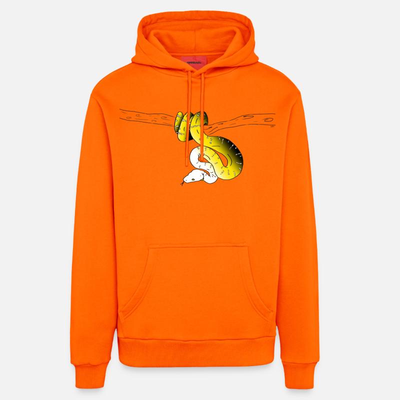 Serpent Jaune - Sweat à capuche bio décontracté fabriqué en UE - SUNSET ORANGE