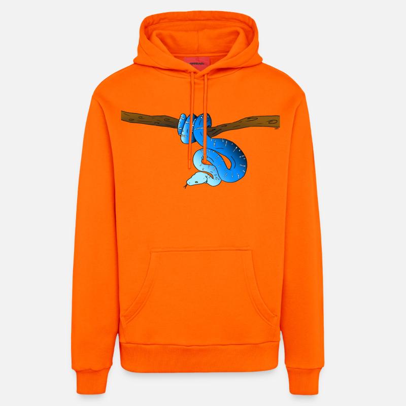 Serpent Bleu - Sweat à capuche bio décontracté fabriqué en UE - SUNSET ORANGE