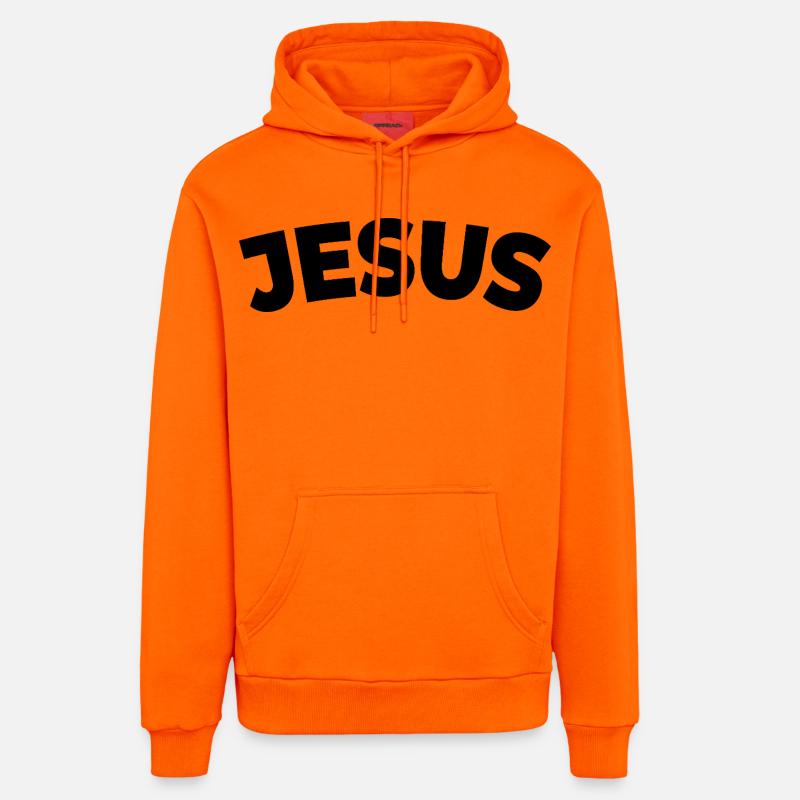 Jésus | Avec amour | Foi | Don - Sweat à capuche bio décontracté fabriqué en UE - SUNSET ORANGE