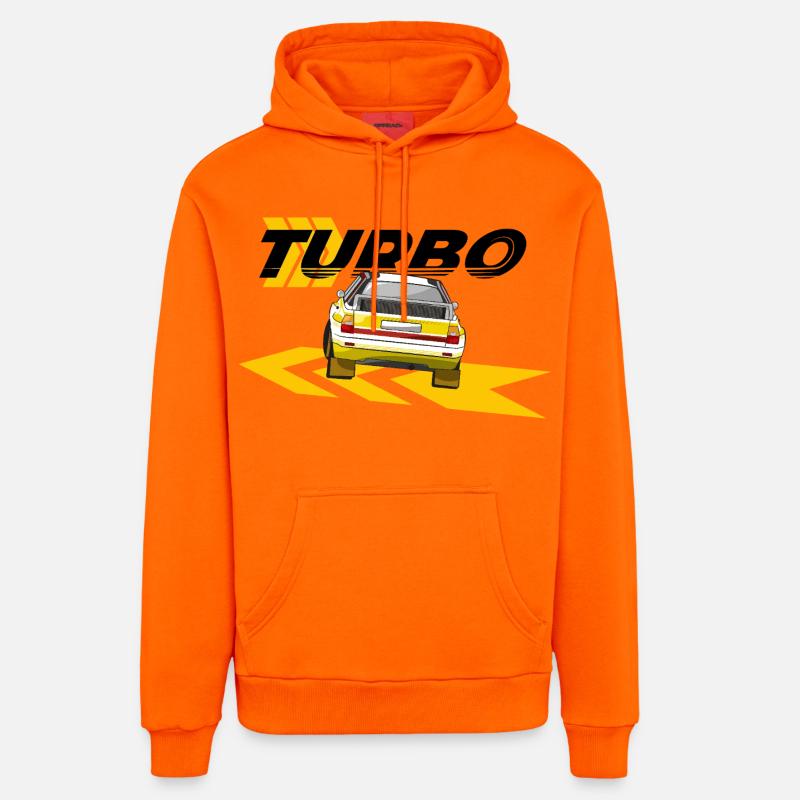 Rallye Quattro A2 Drift - Sweat à capuche bio décontracté fabriqué en UE - SUNSET ORANGE