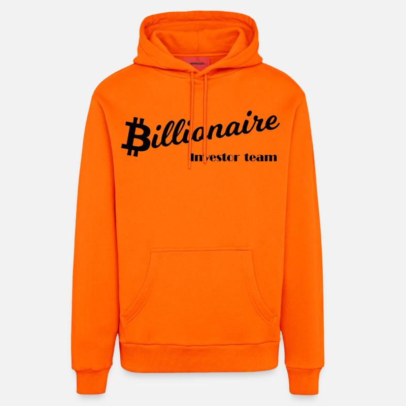 Bitcoin Silhouette Noir - Sweat à capuche bio décontracté fabriqué en UE - SUNSET ORANGE