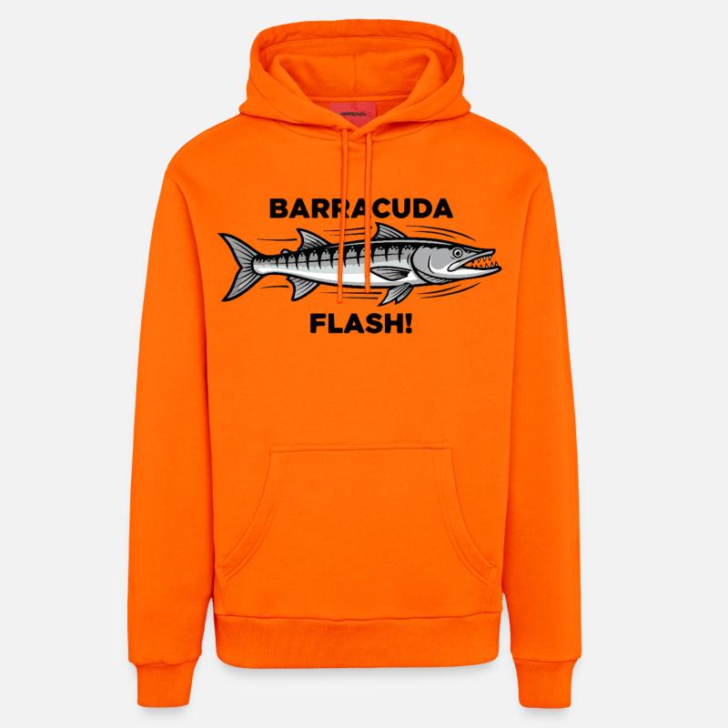 Barracuda Flash Prédateur Mer Barracuda - Sweat à capuche bio décontracté fabriqué en UE - SUNSET ORANGE