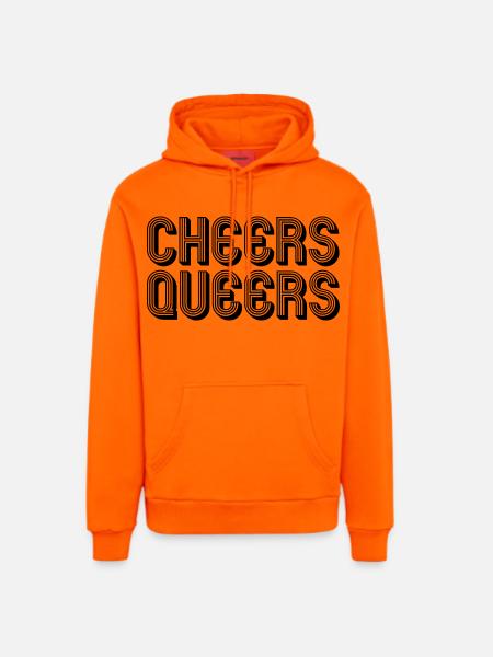 Cheers Queers LGBTQ queer - Organic Relaxed Hoodie Made in EU - SUNSET ORANGE