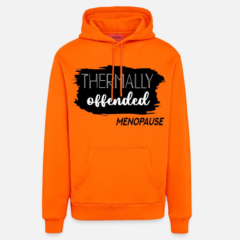 Bouffées de chaleur Ménopause - Sweat à capuche bio décontracté fabriqué en UE - SUNSET ORANGE