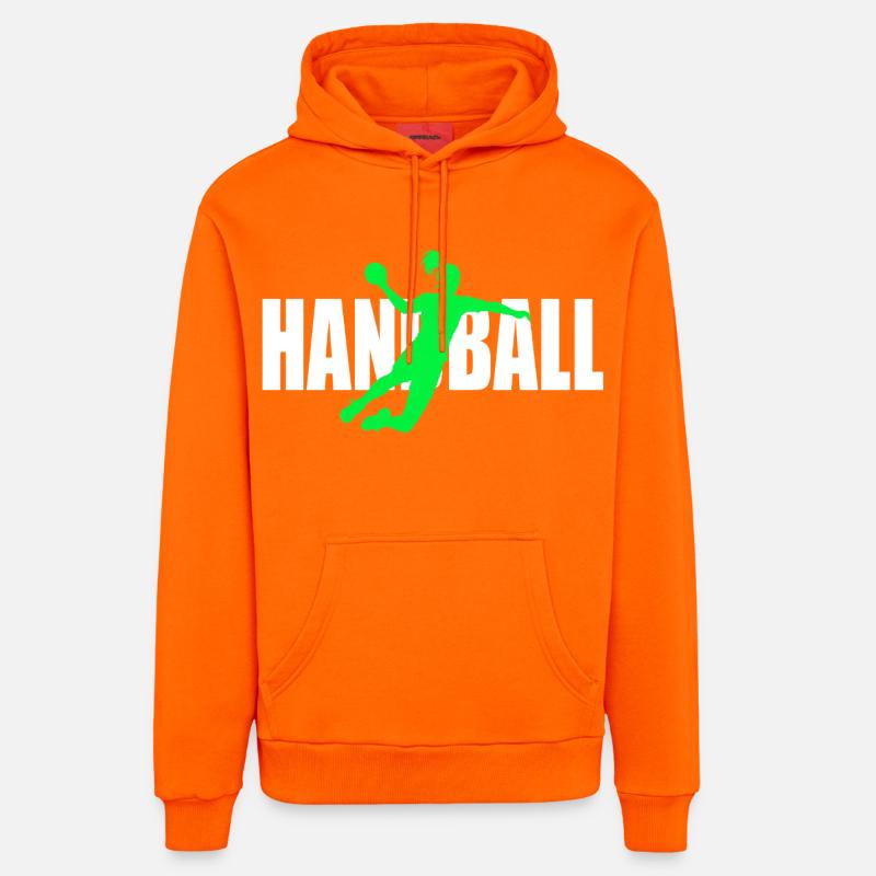 Handball - Sweat à capuche bio décontracté fabriqué en UE - SUNSET ORANGE