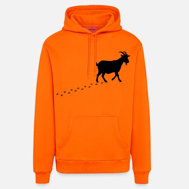 Sabots de Empreintes de Chèvre - Sweat à capuche bio décontracté fabriqué en UE - SUNSET ORANGE