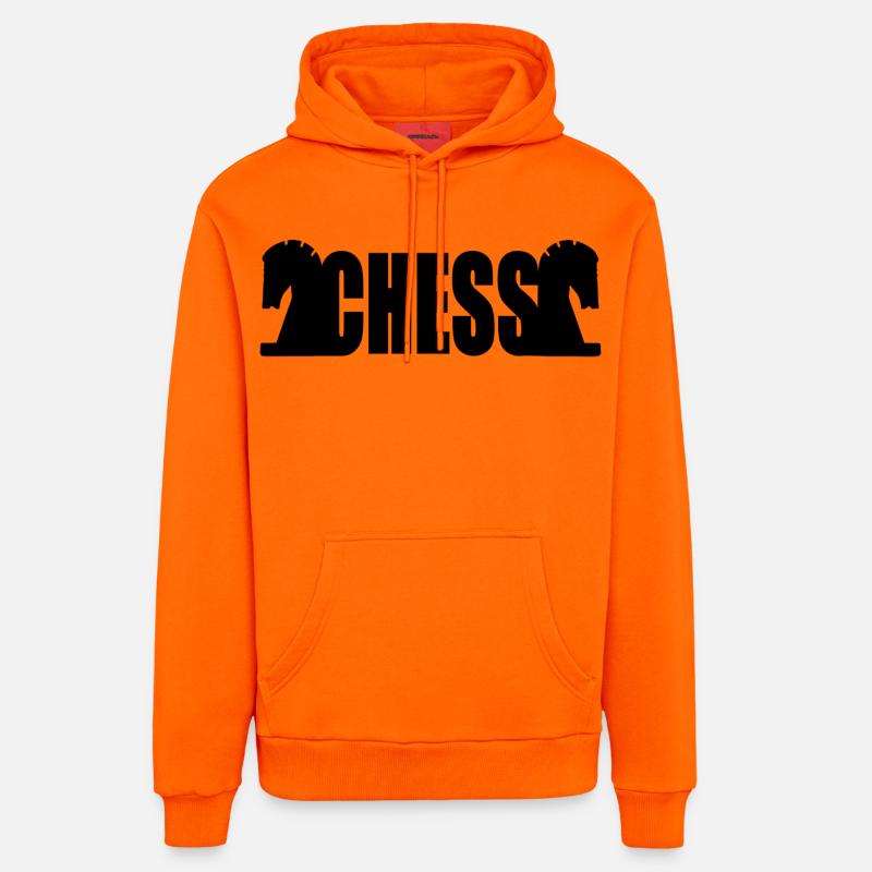 Échecs - Sweat à capuche bio décontracté fabriqué en UE - SUNSET ORANGE