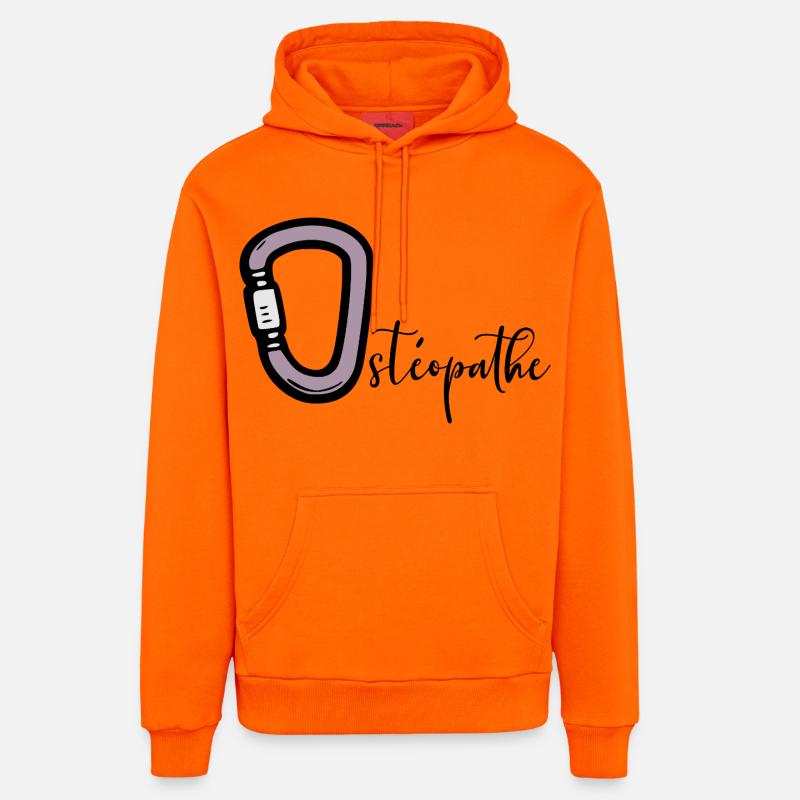 Ostéopathe - Sweat à capuche bio décontracté fabriqué en UE - SUNSET ORANGE