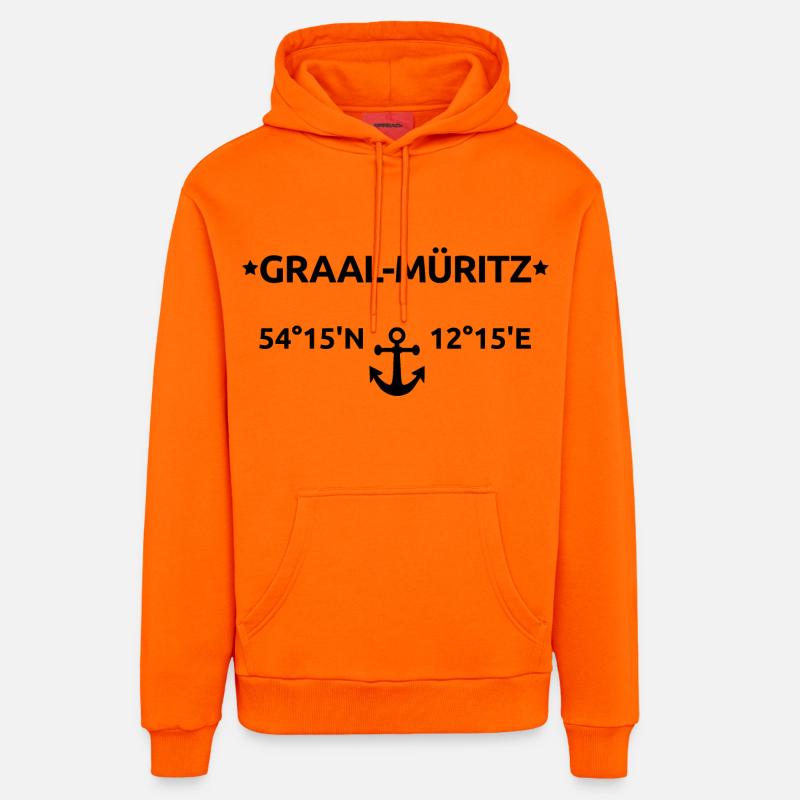 Coordonnées de Graal Müritz - Sweat à capuche bio décontracté fabriqué en UE - SUNSET ORANGE