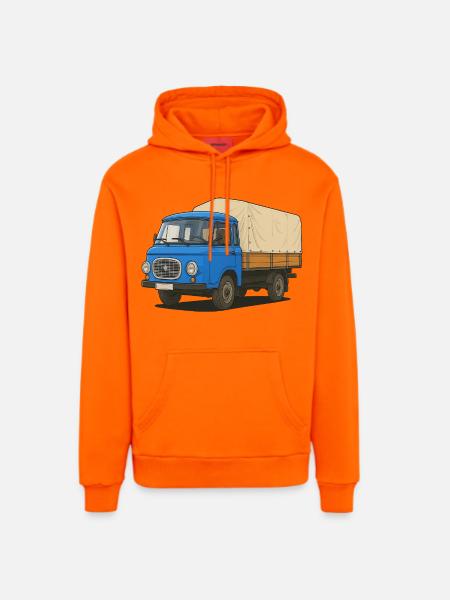 Plateau Est - Sweat à capuche bio décontracté fabriqué en UE - SUNSET ORANGE