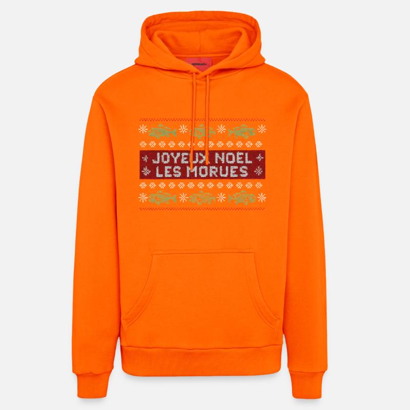 Morues de Noël vert - Sweat à capuche bio décontracté fabriqué en UE - SUNSET ORANGE