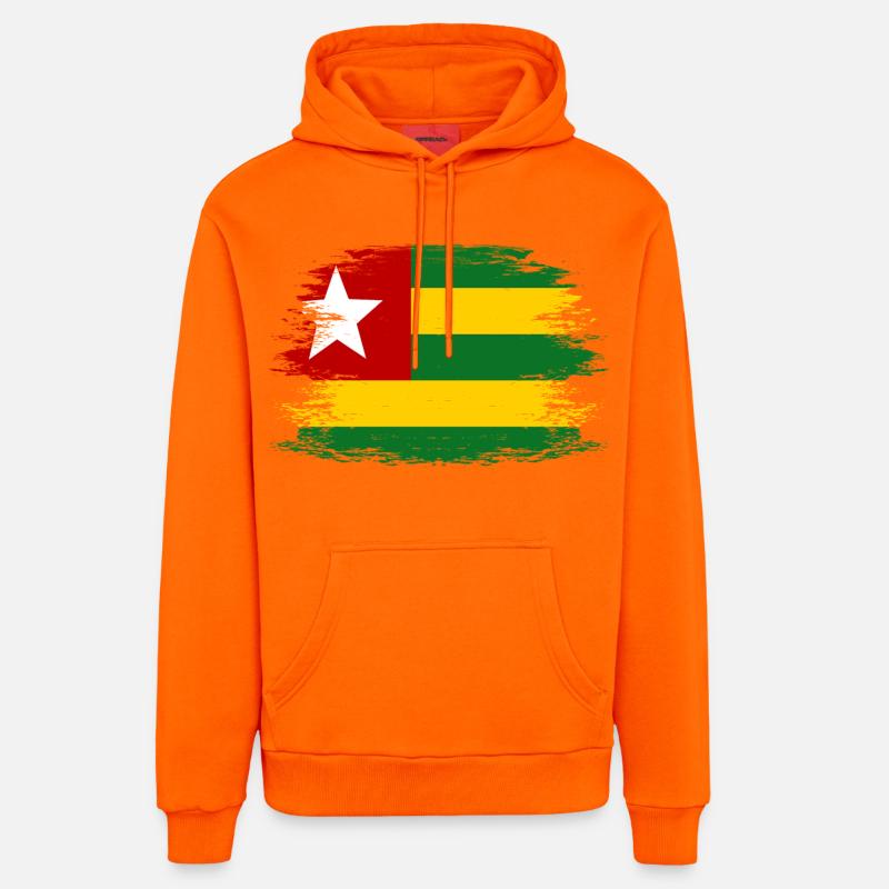 Togo_Flagge_used - Sweat à capuche bio décontracté fabriqué en UE - SUNSET ORANGE