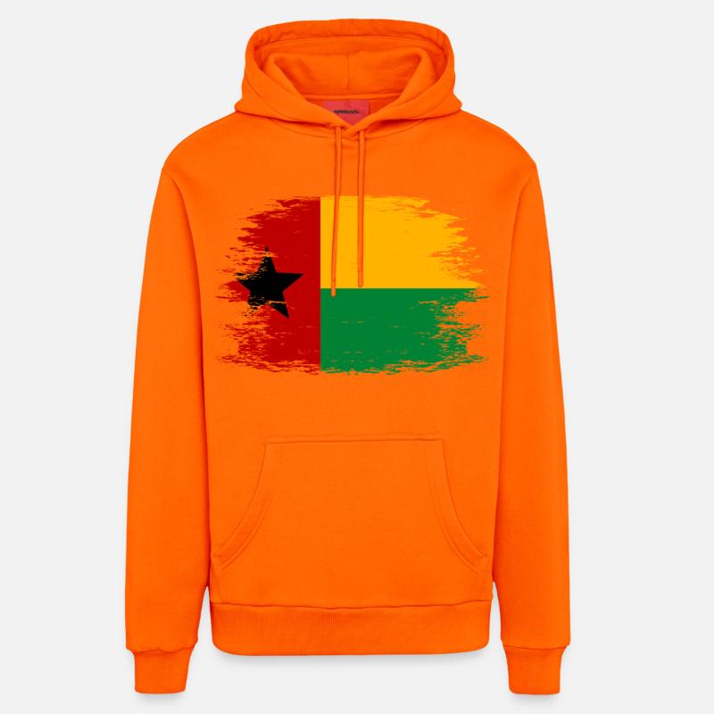 Guinea_Bissau_Flagge_used - Sweat à capuche bio décontracté fabriqué en UE - SUNSET ORANGE