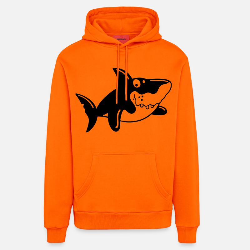 Requin comique - Sweat à capuche bio décontracté fabriqué en UE - SUNSET ORANGE