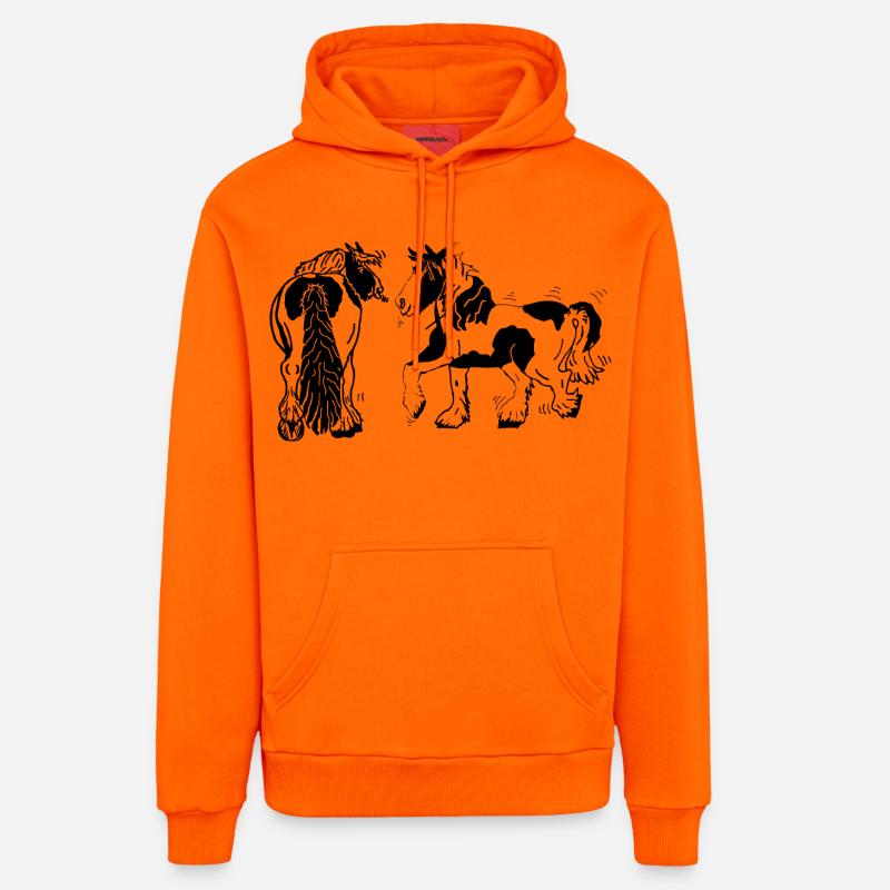 Mignon Tinker Horses Equestrian - Sweat à capuche bio décontracté fabriqué en UE - SUNSET ORANGE