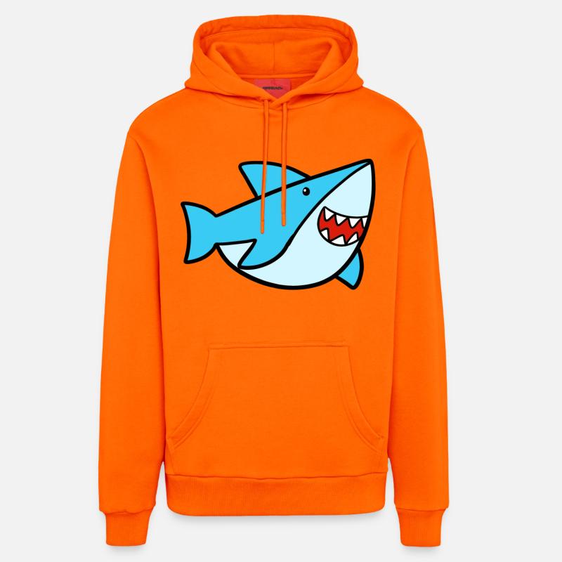 Requin mignon - Sweat à capuche bio décontracté fabriqué en UE - SUNSET ORANGE