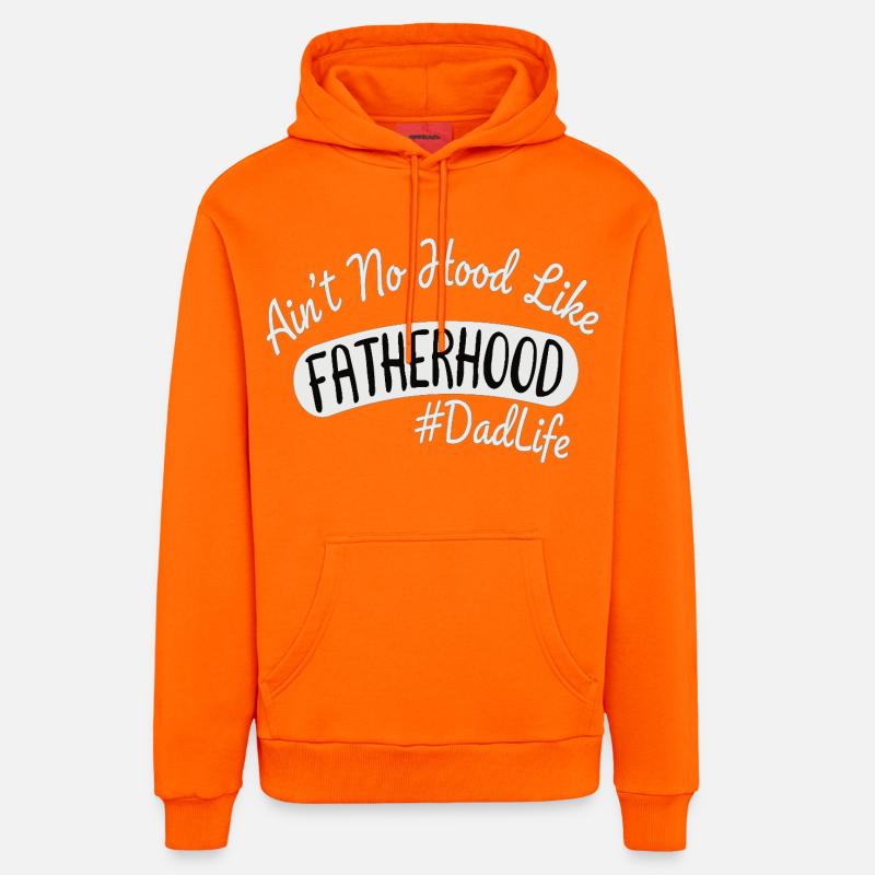 Vater Spruch Papa Vie Paternité - Sweat à capuche bio décontracté fabriqué en UE - SUNSET ORANGE