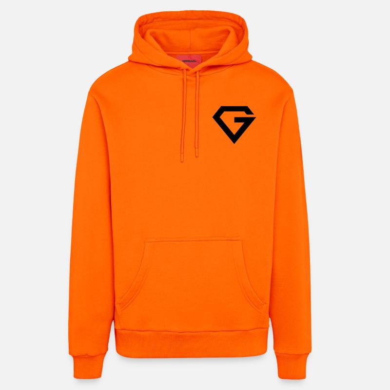 gr33dy_Vektor - Sweat à capuche bio décontracté fabriqué en UE - SUNSET ORANGE