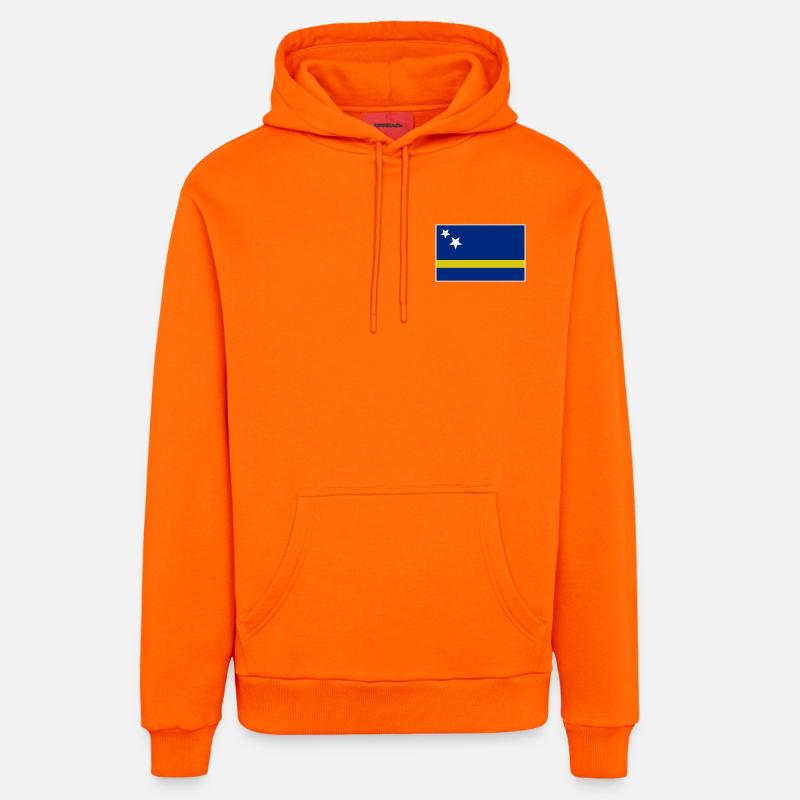 Drapeau de Curaçao - Sweat à capuche bio décontracté fabriqué en UE - SUNSET ORANGE
