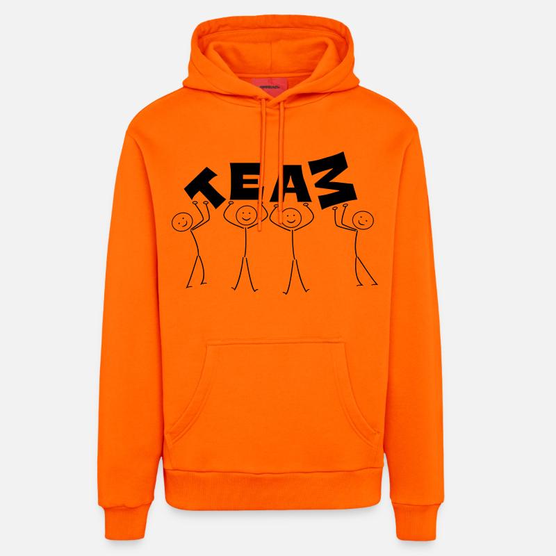 Équipe - Sweat à capuche bio décontracté fabriqué en UE - SUNSET ORANGE