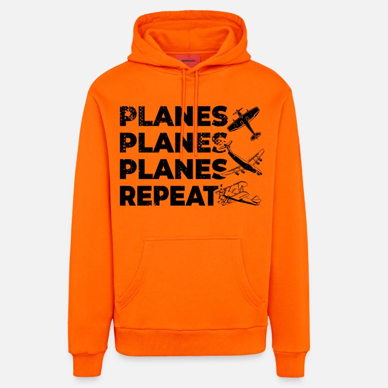 Sort de Planespotter - Sweat à capuche bio décontracté fabriqué en UE - SUNSET ORANGE