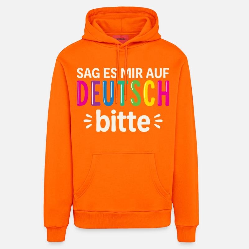 Enseignant bilingue allemand en Allemagne - Sweat à capuche bio décontracté fabriqué en UE - SUNSET ORANGE