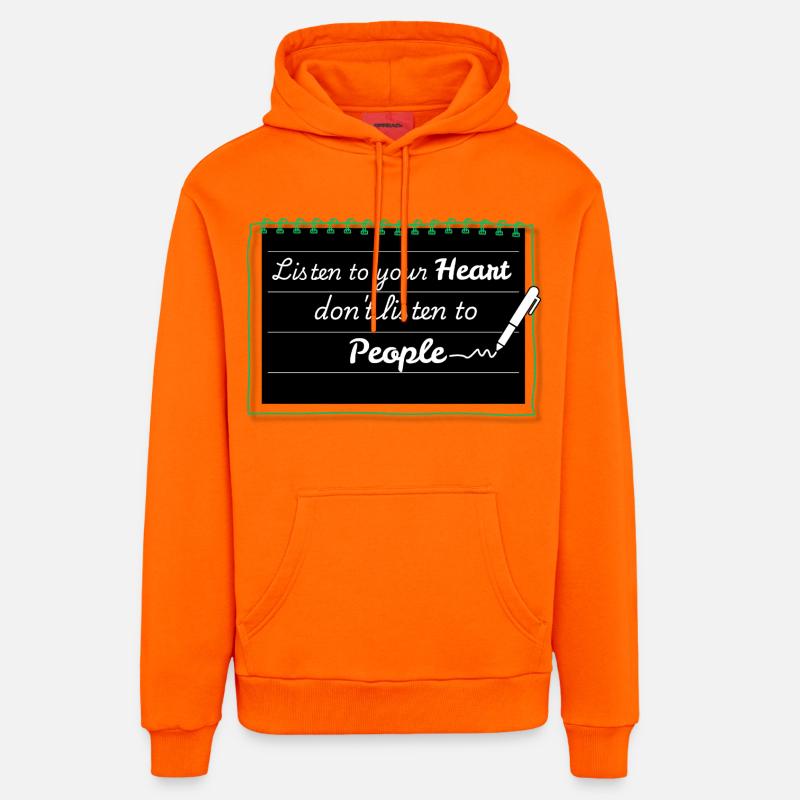 Écoute ton cœur, pas les gens - Sweat à capuche bio décontracté fabriqué en UE - SUNSET ORANGE