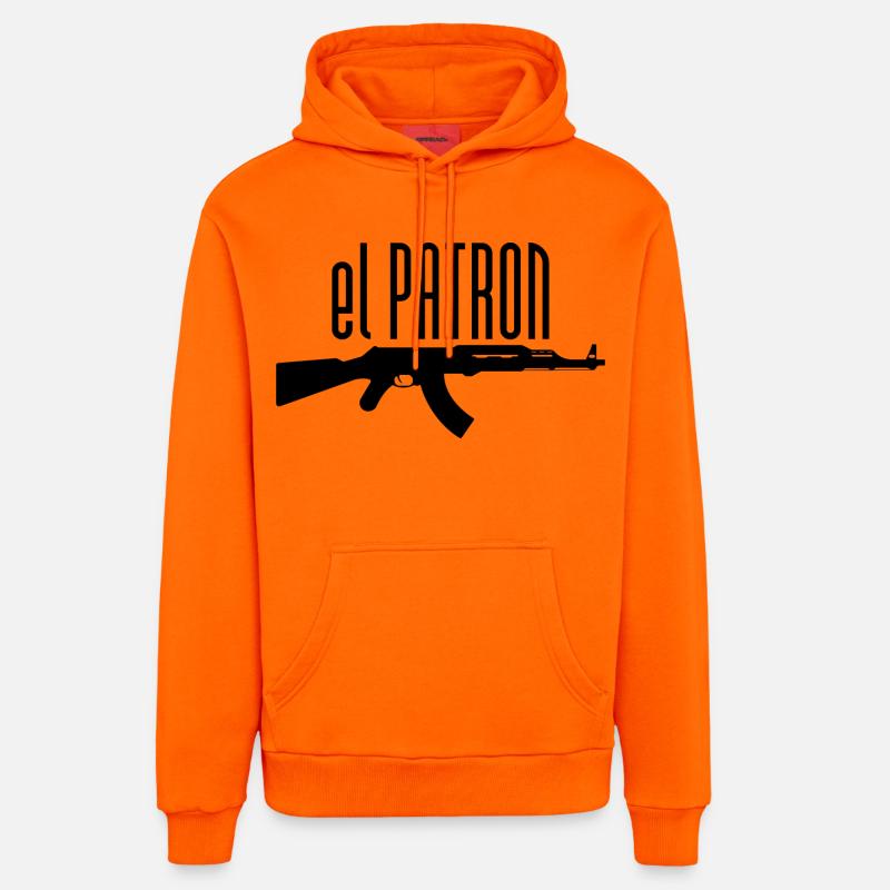 El Patron – Le look du chef - Sweat à capuche bio décontracté fabriqué en UE - SUNSET ORANGE