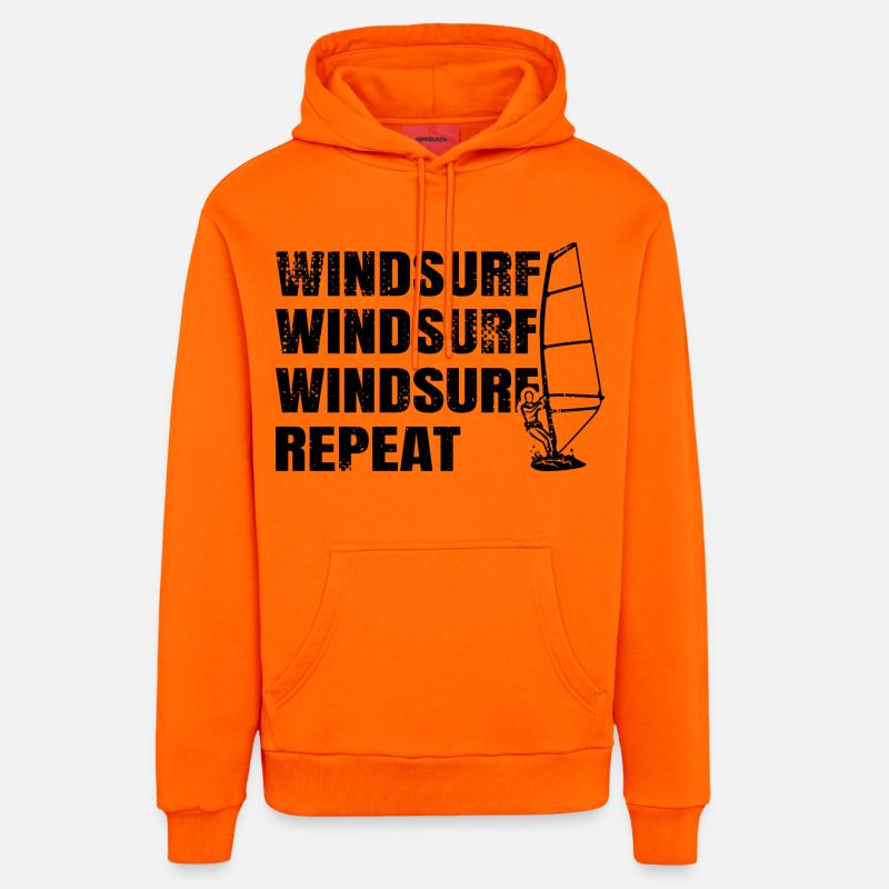 Planche à voile Répéter - Sweat à capuche bio décontracté fabriqué en UE - SUNSET ORANGE
